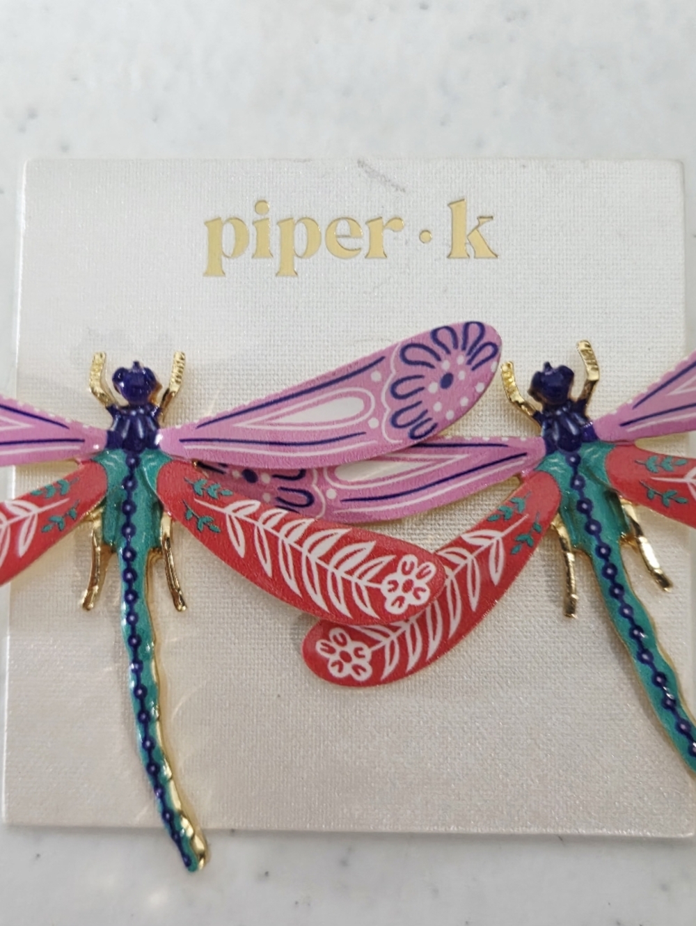 NWT Piper K Dragonfly Earrings.